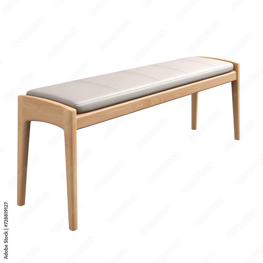 Hallway Bench. Scandinavian modern minimalist style. Transparent background, isolated image. Hallway Bench. Scandinavian modern minimalist style. Transparent background, isolated image.