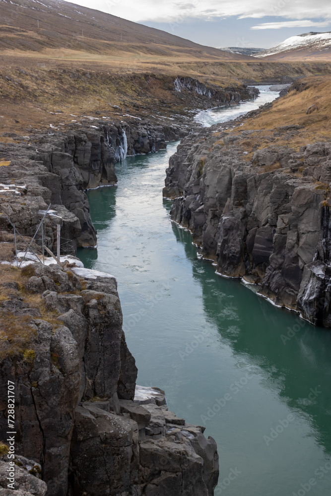 Obraz premium River Jokulsa and the nature, East Iceland