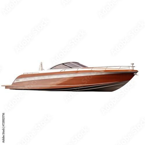 Boat isolated on transparent and white background. Ideal for use in advertising. Generative ai