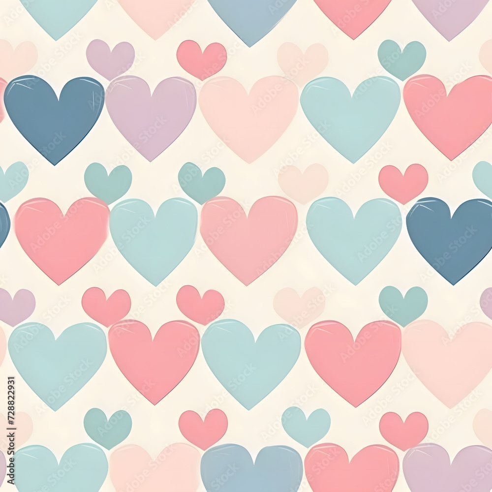 Colorfull hearts with gloss as abstract background, wallpaper, banner, texture design with pattern - vector.