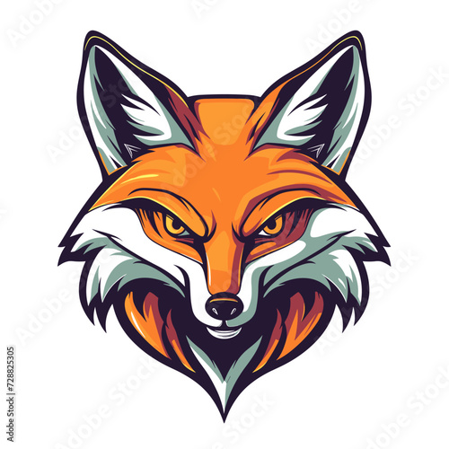 Esport vector logo fox, icon, sticker, symbol, head, tod, she-fox, red fox
