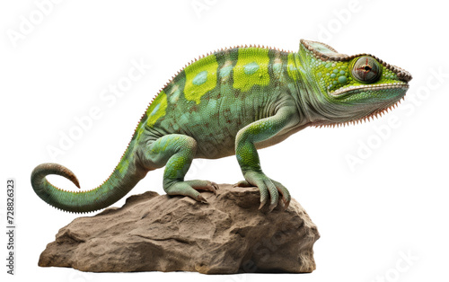 Stone-Perched Chameleon isolated on transparent Background