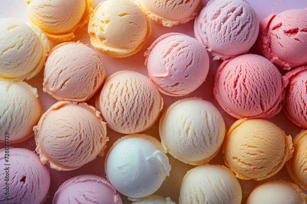 Colorful ice cream scoops background Colorful ice cream scoops background
