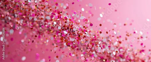 Pink confetti explosion, ideal for celebrations and festive backgrounds