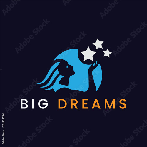 night dream clouds logo design vector