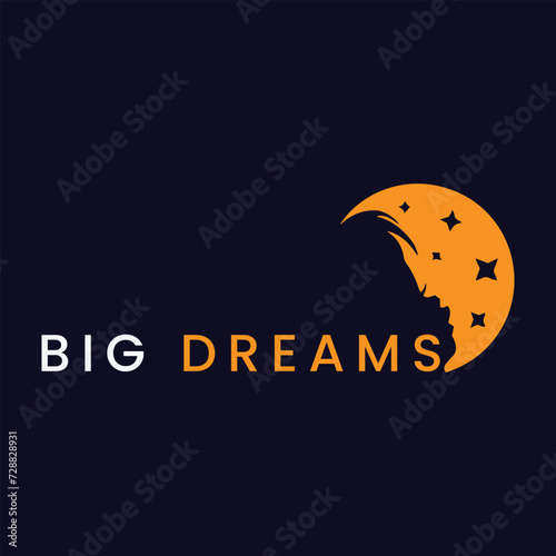 night dream clouds logo design vector