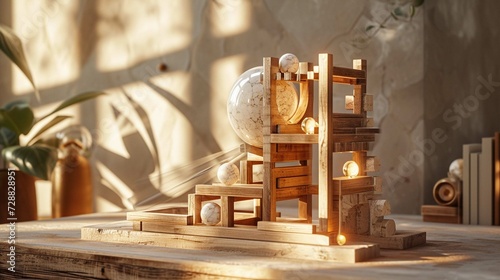 wooden marble run toy