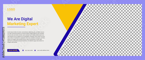 Vector digital marketing agency horizontal banner template