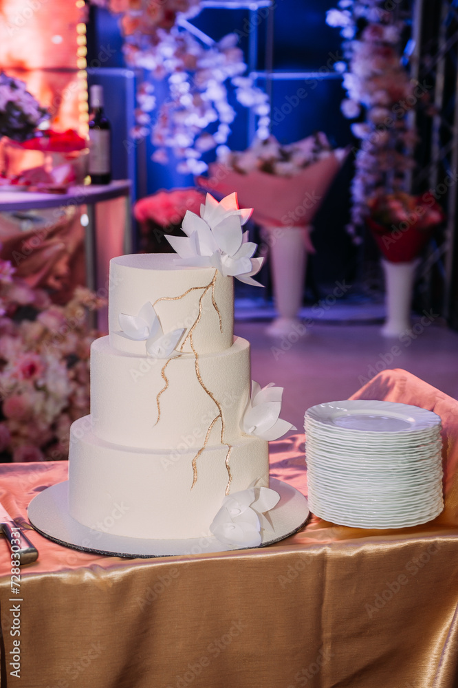 The image depicts a cake with white frosting 6156. The image depicts a cake with white frosting 6156.