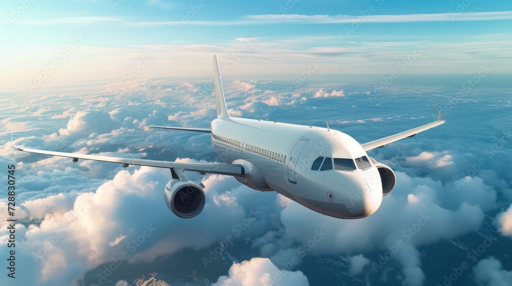 White passenger airplane flying in the sky White passenger airplane flying in the sky