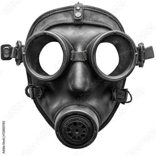 Black gas mask isolated on transparent background © zenith