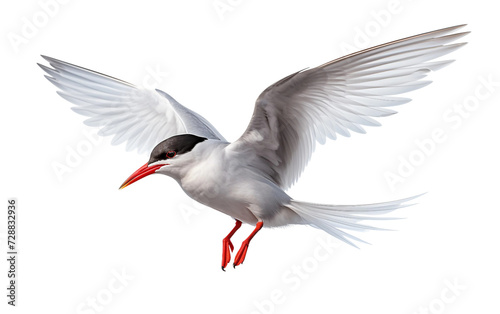 Flying Tern Bird Isolated on Transparent Background PNG.