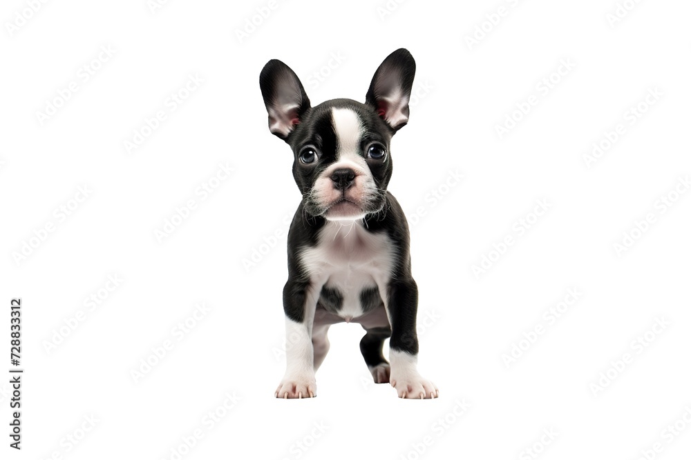 Boston terrier puppy on transparent background png