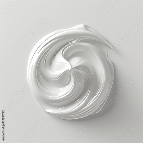 Swirl of White Cosmetic Cream Isolated on Pure White Background © bomoge.pl