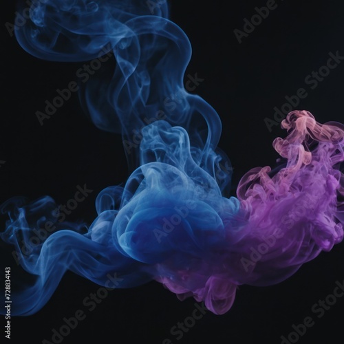 a black background with blue smoke and purple color © Nathan