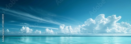 Expansive Tropical Beach Panorama with Serene Ocean and Sky Horizon