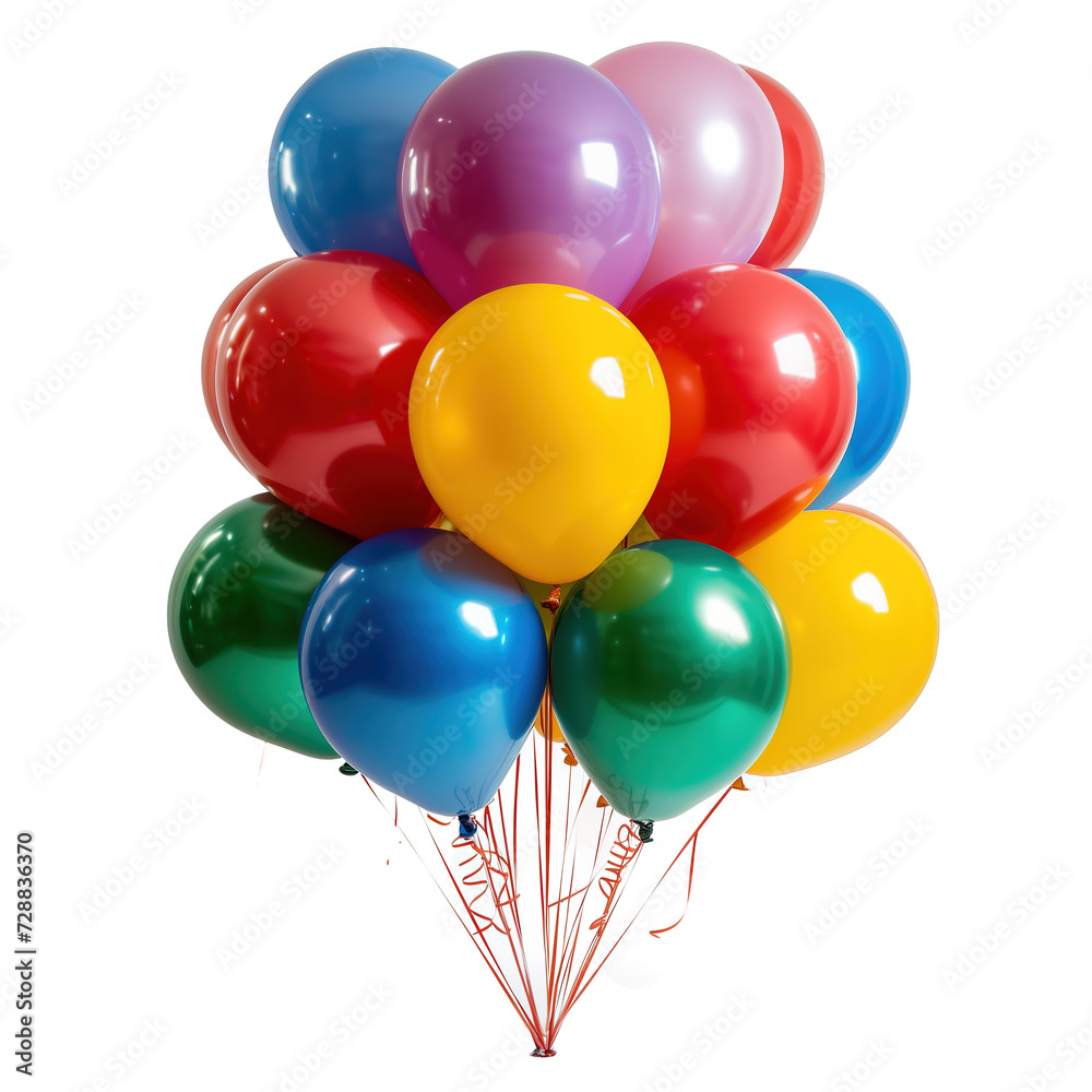 Colorful balloons isolated on transparent background Colorful balloons isolated on transparent background