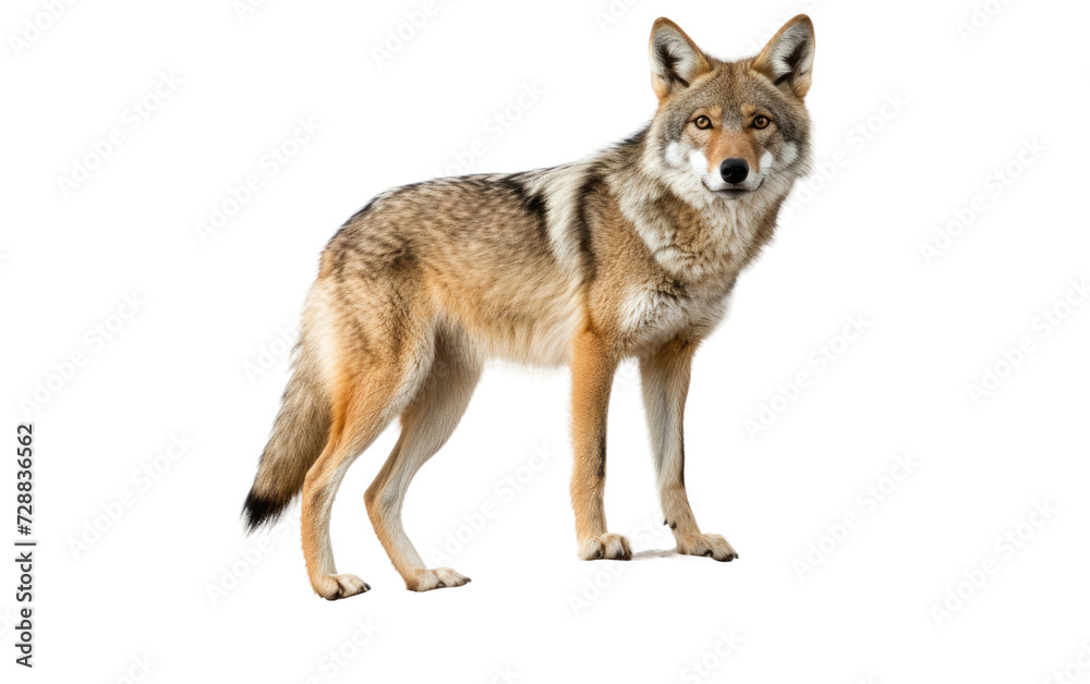 Coyote Perched on a Rock isolated on transparent Background