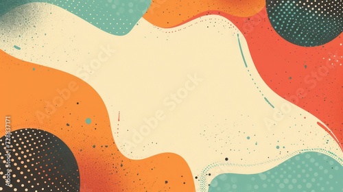 Wallpaper Mural Retro groovy abstract design in vintage colors, perfect for a wide website shop banner background. Torontodigital.ca