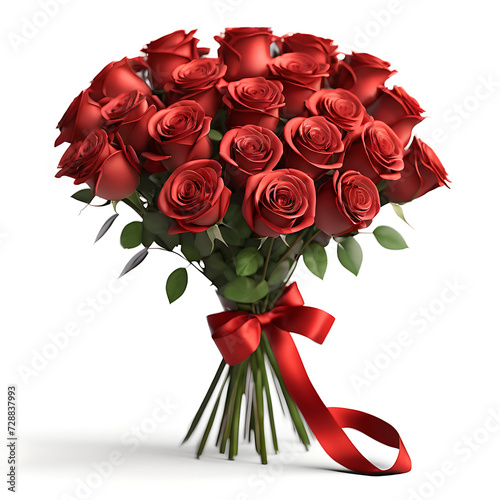 Valentine s day bouquet of red roses  valentine s day love  dating gift  wedding bouquet  isolated cut object png file on white isolated background.