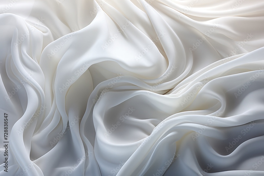A detailed close up of a white fabric with elegant swirling patterns