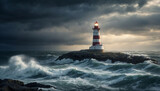 Latarnia morska przeciw sztormowym falom