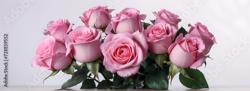 Valentine's Day Bouquet of Pink Roses, Valentine's Day Love, Dating Gift, Wedding Bouquet, Isolated Cut Object PNG File on White Isolated Background. © Ростислав Андрейченк