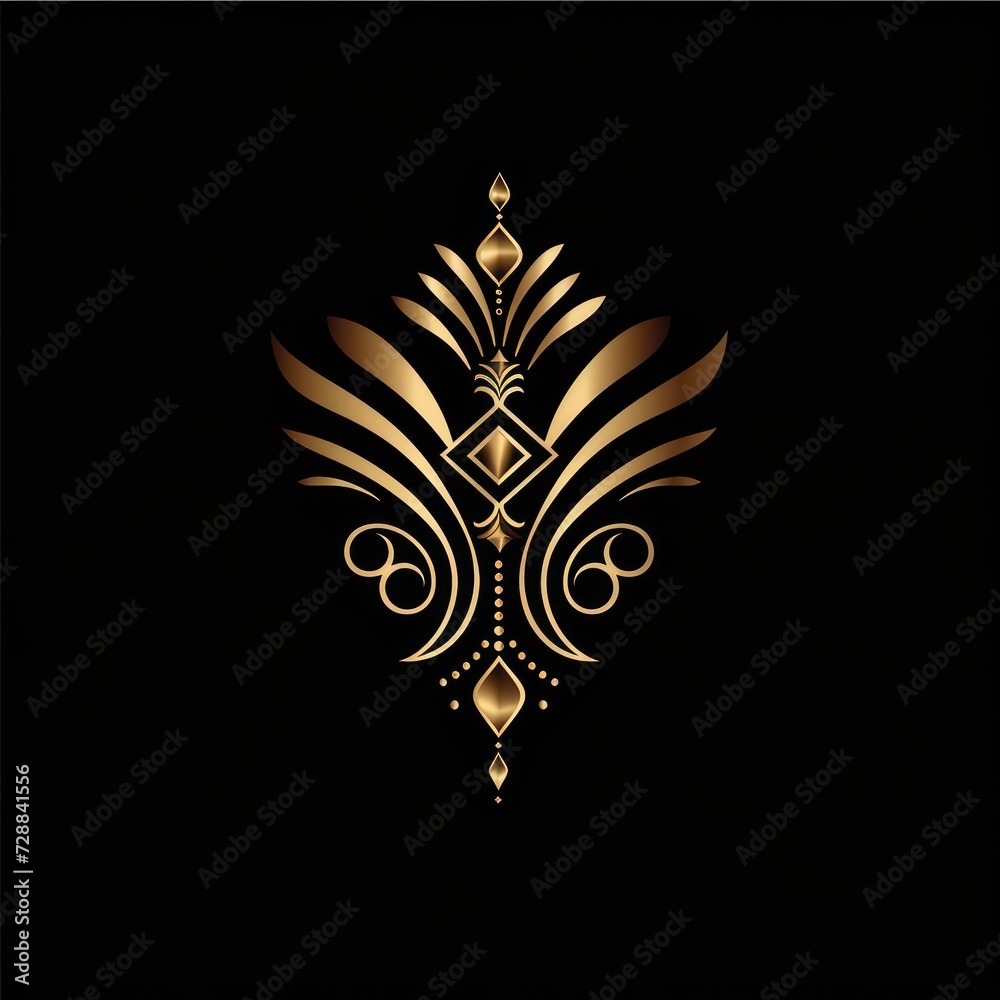 Obraz premium Luxurious golden logo concept with a minimalist design for a jewelry brand.