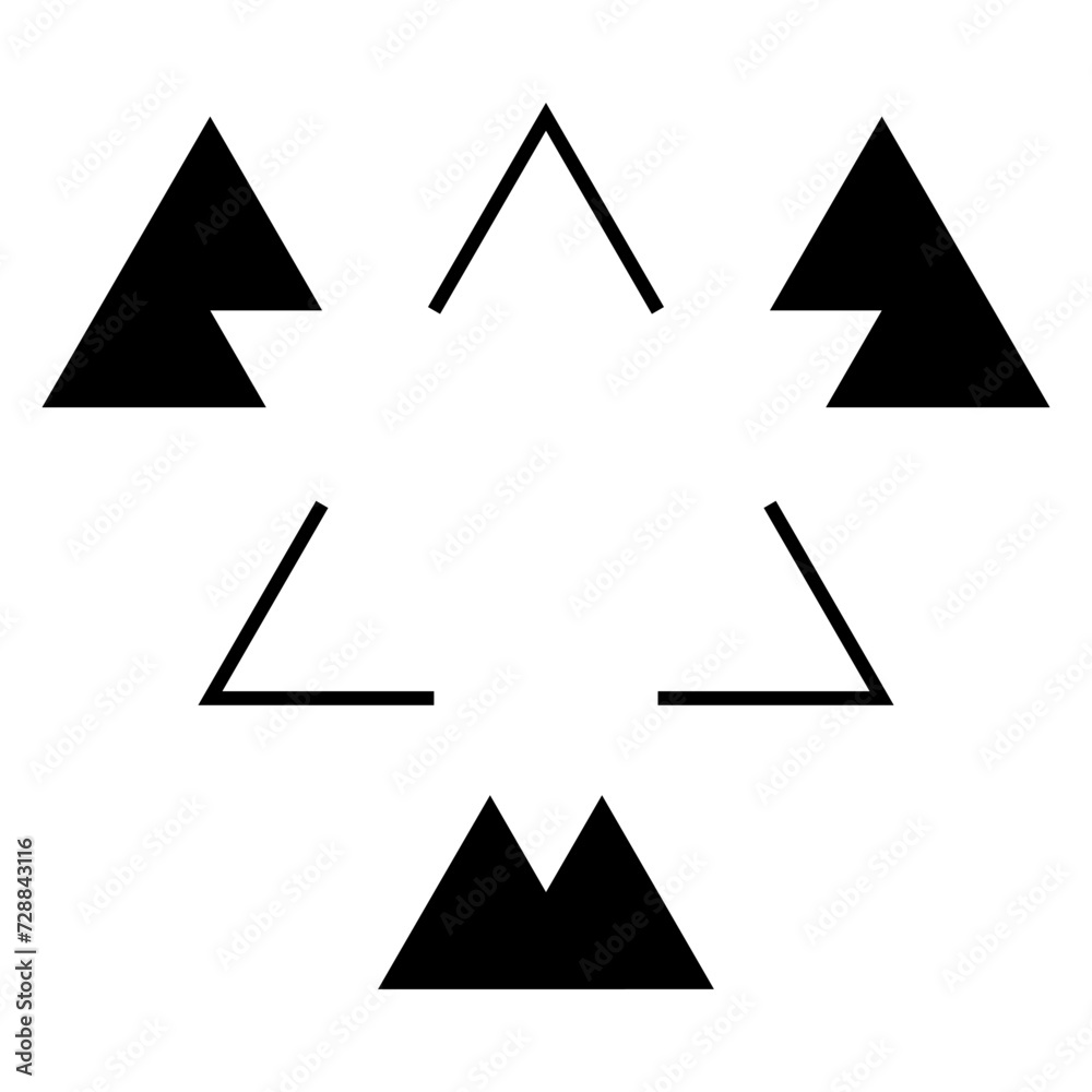 Optical illusion vector illustration. Puzzle. Brain teaser. Black and white