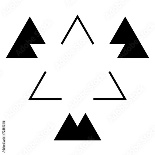 Optical illusion vector illustration. Puzzle. Brain teaser. Black and white
