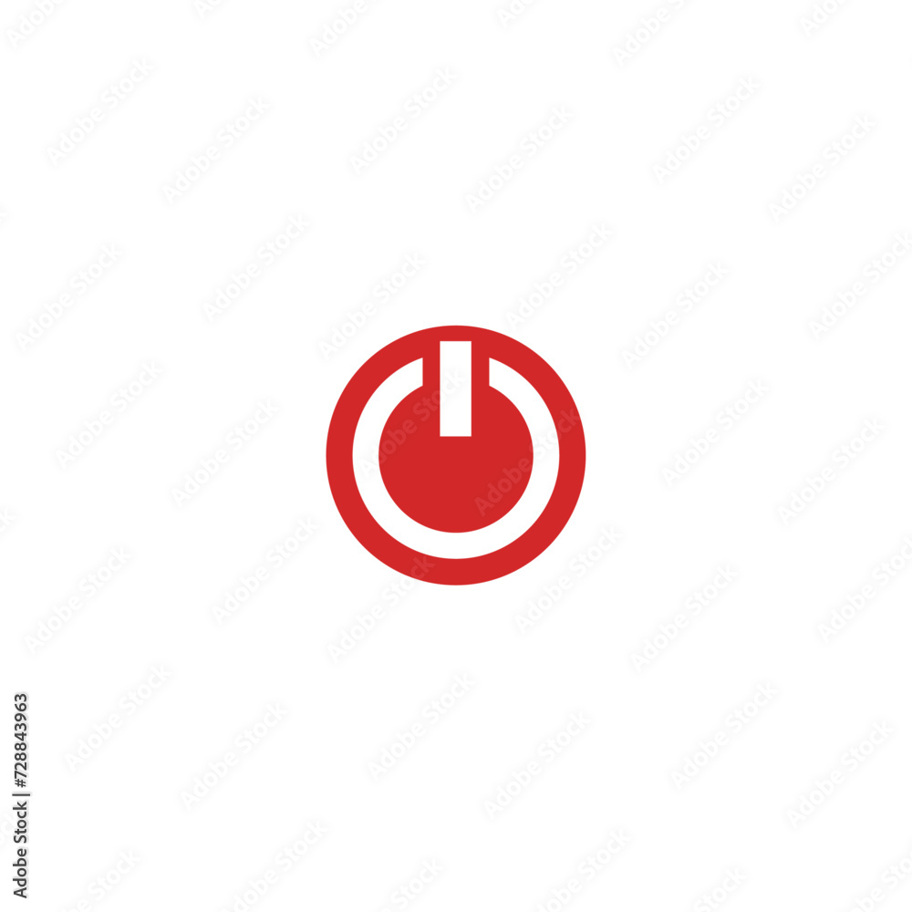 Power button icon flat vector design Power button icon flat vector design