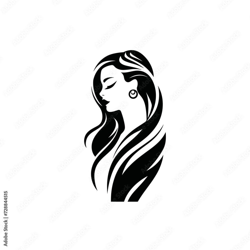 Woman logo flat vector design