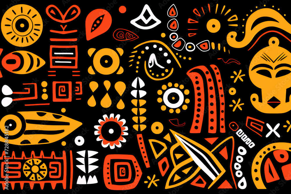 Abstract pattern from folk art african background