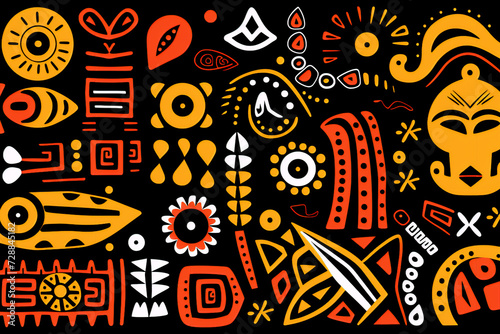 Abstract pattern from folk art african background