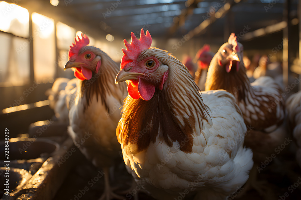 Agricultural Efficiency Broiler Farming with Caged Hens