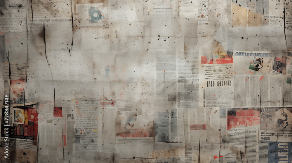 Aesthetic Background with Torn Newsprint
