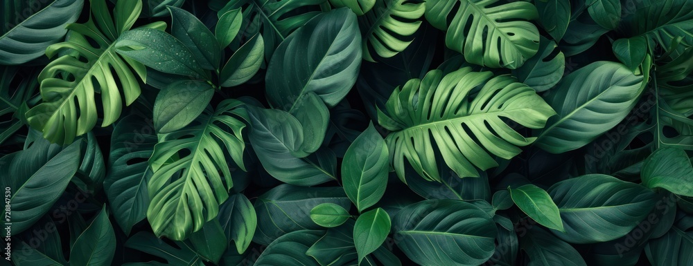 Close Up of Green Leaves on Wall
