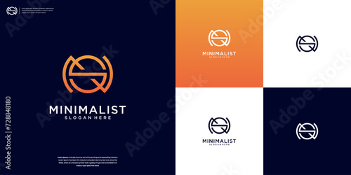 N and S or NS letter initial logo template vector, modern app, elegant branding design