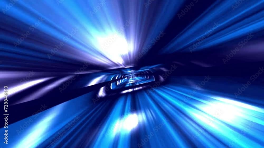 4k Blue Fast Tunnel Ride Overlay Motion Background