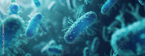 microscopic blue bacteria