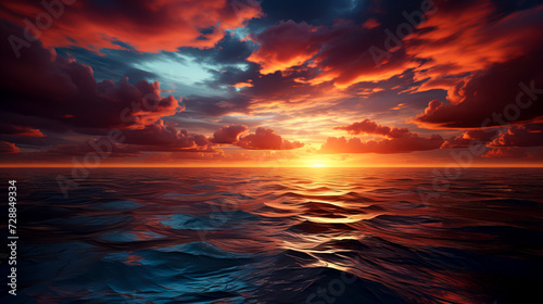 Sunset Brilliance over Tranquil Waters created with Generative AI technology © Fernando Cortés