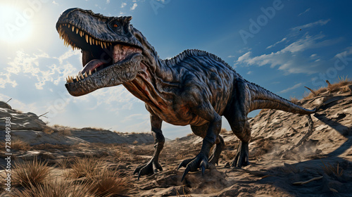 Tyrannosaurus Rex Roaring at Dawn created with Generative AI technology © Fernando Cortés