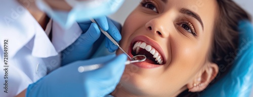 Woman Getting Teeth Brushed by Dentist smile