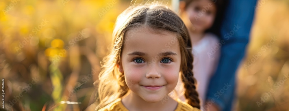 Little Girl Standing in Tall Grass