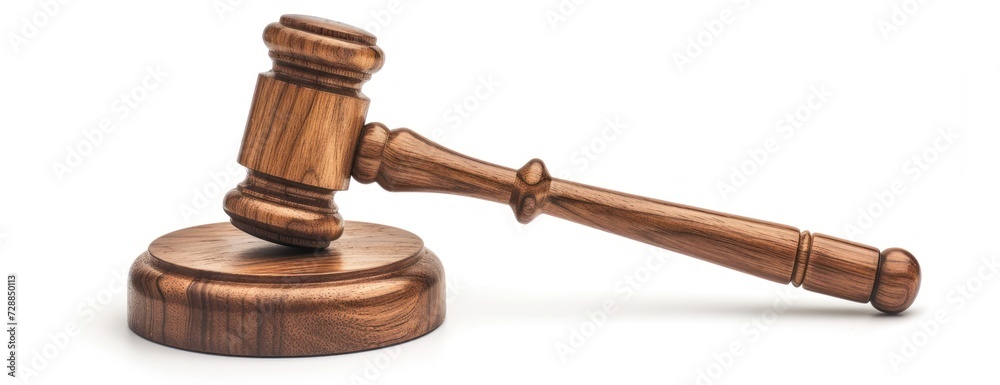 Wooden Judges Hammer on White Background Wooden Judges Hammer on White Background