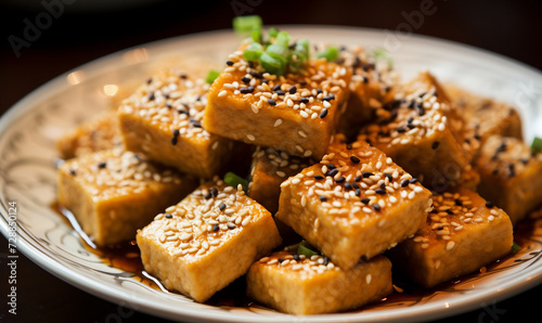 Fried Tofu with Sesame - japanese food style