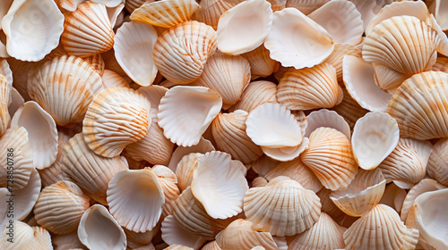  a pile of sea shells sitting on top of a pile of other shells on top of a bed of other shells on top of each side of the bed of the bed.