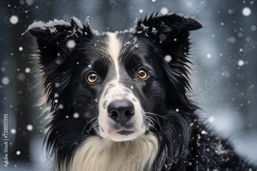 Border Collie dog in the Snow © Riva