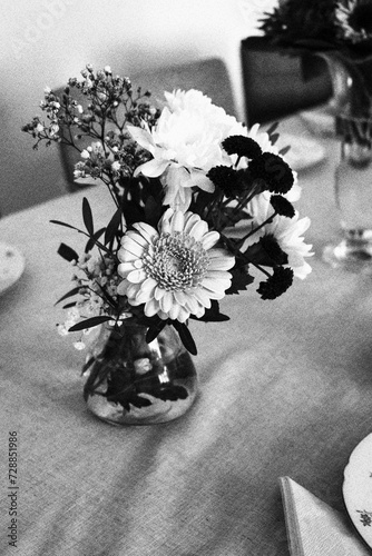 Flowers at tea time SW/BW