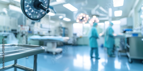 Blurred background of modern operating room photo